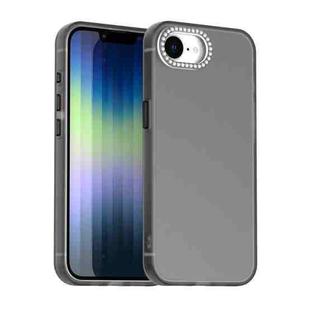 For iPhone 16e Candy Diamond Frosted PC Hybrid TPU Phone Case(Black)
