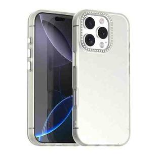 For iPhone 16 Pro Candy Diamond Frosted PC Hybrid TPU Phone Case(White)