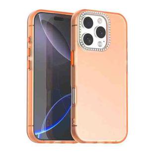 For iPhone 16 Pro Candy Diamond Frosted PC Hybrid TPU Phone Case(Orange)