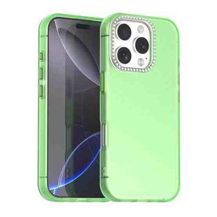 For iPhone 16 Pro Candy Diamond Frosted PC Hybrid TPU Phone Case(Green)