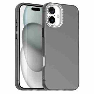 For iPhone 16 Plus Candy Diamond Frosted PC Hybrid TPU Phone Case(Black)