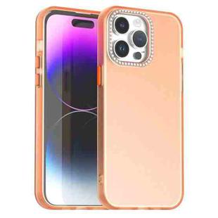 For iPhone 14 Pro Max Candy Diamond Frosted PC Hybrid TPU Phone Case(Orange)