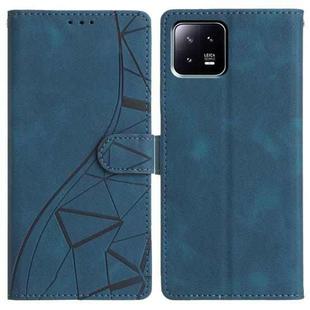 For Xiaomi 13 Triangles Embossed Leather Phone Case(Blue)