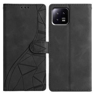 For Xiaomi 13 Triangles Embossed Leather Phone Case(Black)