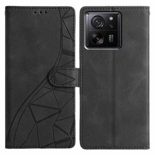 For Xiaomi 14T Triangles Embossed Leather Phone Case(Black)