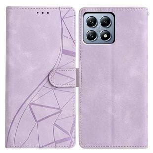 For Xiaomi 14T Pro Triangles Embossed Leather Phone Case(Purple)