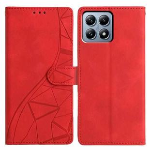 For Xiaomi 14T Pro Triangles Embossed Leather Phone Case(Red)