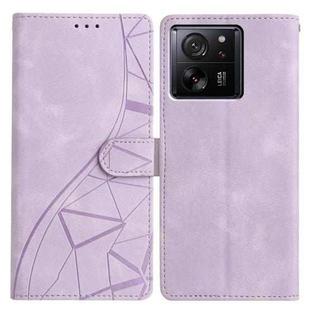 For Xiaomi 13T 5G Triangles Embossed Leather Phone Case(Purple)
