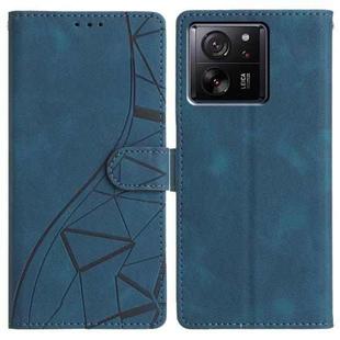 For Xiaomi 13T 5G Triangles Embossed Leather Phone Case(Blue)