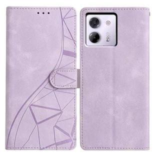 For Xiaomi Poco M7 Pro 5G Triangles Embossed Leather Phone Case(Purple)