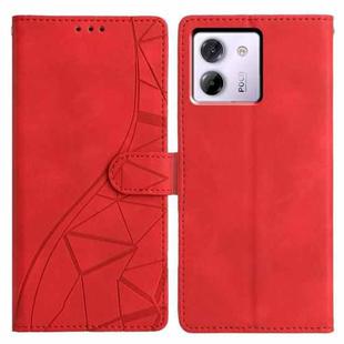For Xiaomi Poco M7 Pro 5G Triangles Embossed Leather Phone Case(Red)