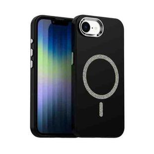 For iPhone 16e Glitter Series Magsafe PC Hybrid TPU Phone Case(Black)
