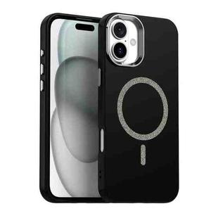 For iPhone 16 Plus Glitter Series Magsafe PC Hybrid TPU Phone Case(Black)