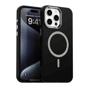 For iPhone 15 Pro Glitter Series Magsafe PC Hybrid TPU Phone Case(Black)