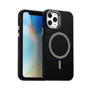 For iPhone 11 Pro Glitter Series Magsafe PC Hybrid TPU Phone Case(Black)