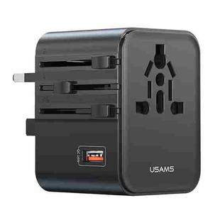 USAMS CC309 25W Dual Type-C and USB-A Ports Universal Travel Charger(Black)