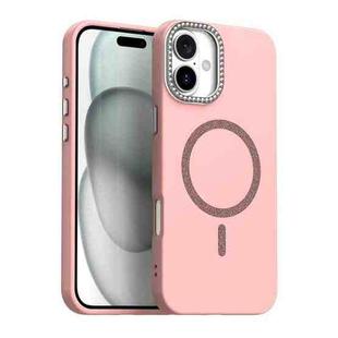 For iPhone 16 Glitter Rhinestones Series Magsafe PC Hybrid TPU Phone Case(Red)