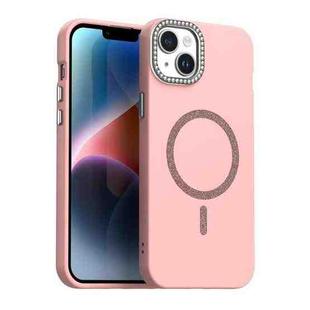 For iPhone 15 Plus Glitter Rhinestones Series Magsafe PC Hybrid TPU Phone Case(Red)