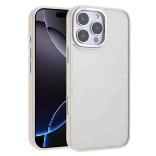 For iPhone 16 Pro Max Macaron PC Hybrid TPU Glossy Phone Case(White)