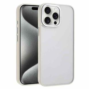 For iPhone 15 Pro Macaron PC Hybrid TPU Glossy Phone Case(White)