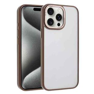 For iPhone 15 Pro Macaron PC Hybrid TPU Glossy Phone Case(Desert Gold)
