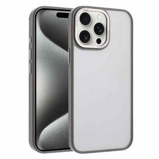 For iPhone 15 Pro Macaron PC Hybrid TPU Glossy Phone Case(Grey)
