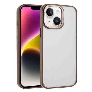 For iPhone 15 Plus / 14 Plus Macaron PC Hybrid TPU Glossy Phone Case(Desert Gold)