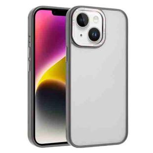 For iPhone 15 Plus / 14 Plus Macaron PC Hybrid TPU Glossy Phone Case(Grey)