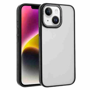 For iPhone 14 / 13 Macaron PC Hybrid TPU Glossy Phone Case(Black)