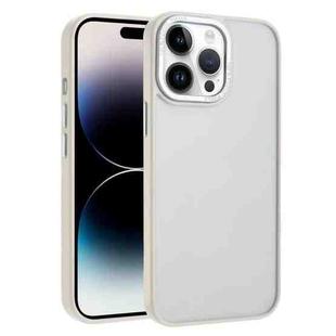 For iPhone 14 Pro Max Macaron PC Hybrid TPU Glossy Phone Case(White)