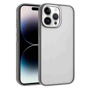For iPhone 14 Pro Max Macaron PC Hybrid TPU Glossy Phone Case(Grey)