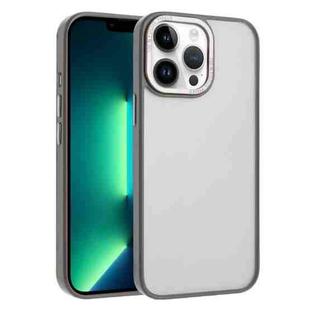 For iPhone 13 Pro Max Macaron PC Hybrid TPU Glossy Phone Case(Grey)