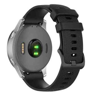 20mm xDfind Small Plaid Solid Color Silicone Watch Band(Black)