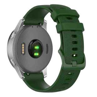 20mm xDfind Small Plaid Solid Color Silicone Watch Band(Army Green)