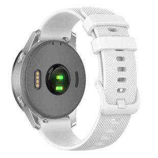 22mm xDfind Small Plaid Solid Color Silicone Watch Band(White)