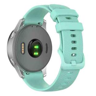 22mm xDfind Small Plaid Solid Color Silicone Watch Band(Teal)