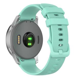 18mm For Garmin Venu 2S / Move 3S / Active S xDfind Small Plaid Solid Color Silicone Watch Band(Teal)