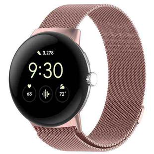 For Google Pixel Watch 3 45mm xDfind Milanese Metal Magnetic Watch Band(Pink)