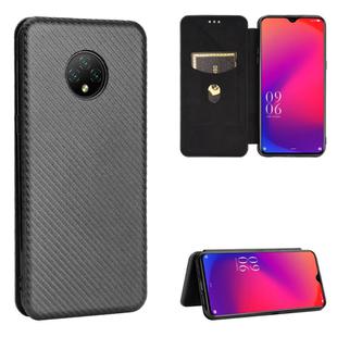 For Doogee X95 Carbon Fiber Texture Horizontal Flip TPU + PC + PU Leather Case with Card Slot & Lanyard(Black)
