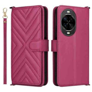 For Huawei nova 14 Pro 5G Multifunctional 6-Card Slots Leather Phone Case with Wrist Strap(Rose Red)