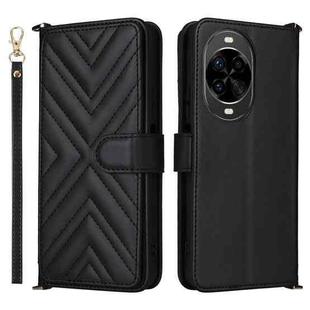 For Huawei nova 14 Ultra 5G Multifunctional 6-Card Slots Leather Phone Case with Wrist Strap(Black)