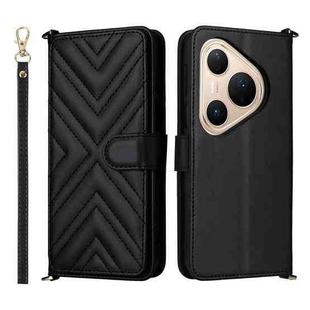 For Huawei Pura 80 Pro 5G / 80 Pro+ 5G Multifunctional 6-Card Slots Leather Phone Case with Wrist Strap(Black)