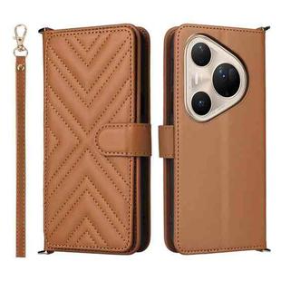 For Huawei Pura 80 Ultra 5G Multifunctional 6-Card Slots Leather Phone Case with Wrist Strap(Brown)