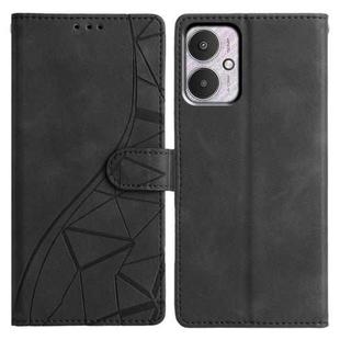 For Redmi 13C 4G Triangles Embossed Leather Phone Case(Black)