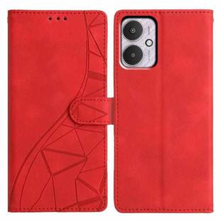 For Redmi 13C 4G Triangles Embossed Leather Phone Case(Red)