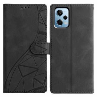For Redmi Note 12 Pro 5G Triangles Embossed Leather Phone Case(Black)