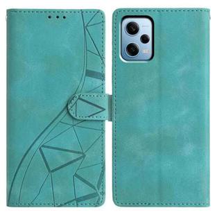 For Redmi Note 12 Pro 5G Triangles Embossed Leather Phone Case(Green)