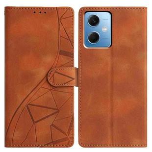 For Redmi Note 12 4G Triangles Embossed Leather Phone Case(Brown)
