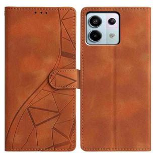 For Redmi Note 13 Pro 5G Triangles Embossed Leather Phone Case(Brown)