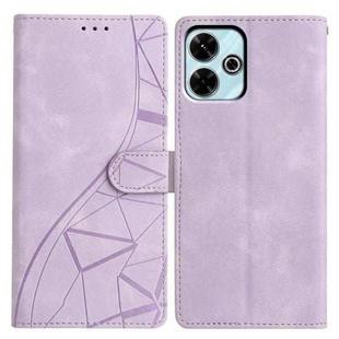For Redmi 13 4G Triangles Embossed Leather Phone Case(Purple)